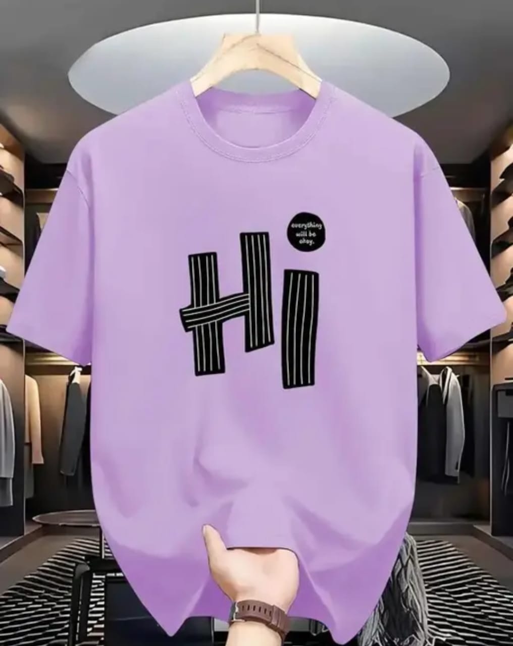 HI  | men printed round neck tshirt